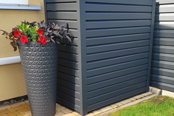 Antracito spalvos šilumos siurblio skardinimas